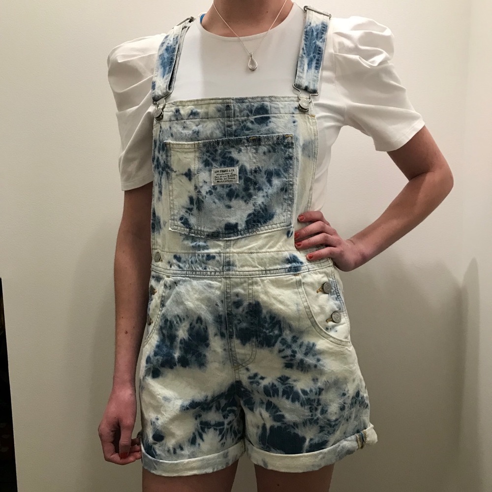 HP🎉Levi’s Vintage Tie Dye Shortalls - Picture 5 of 11
